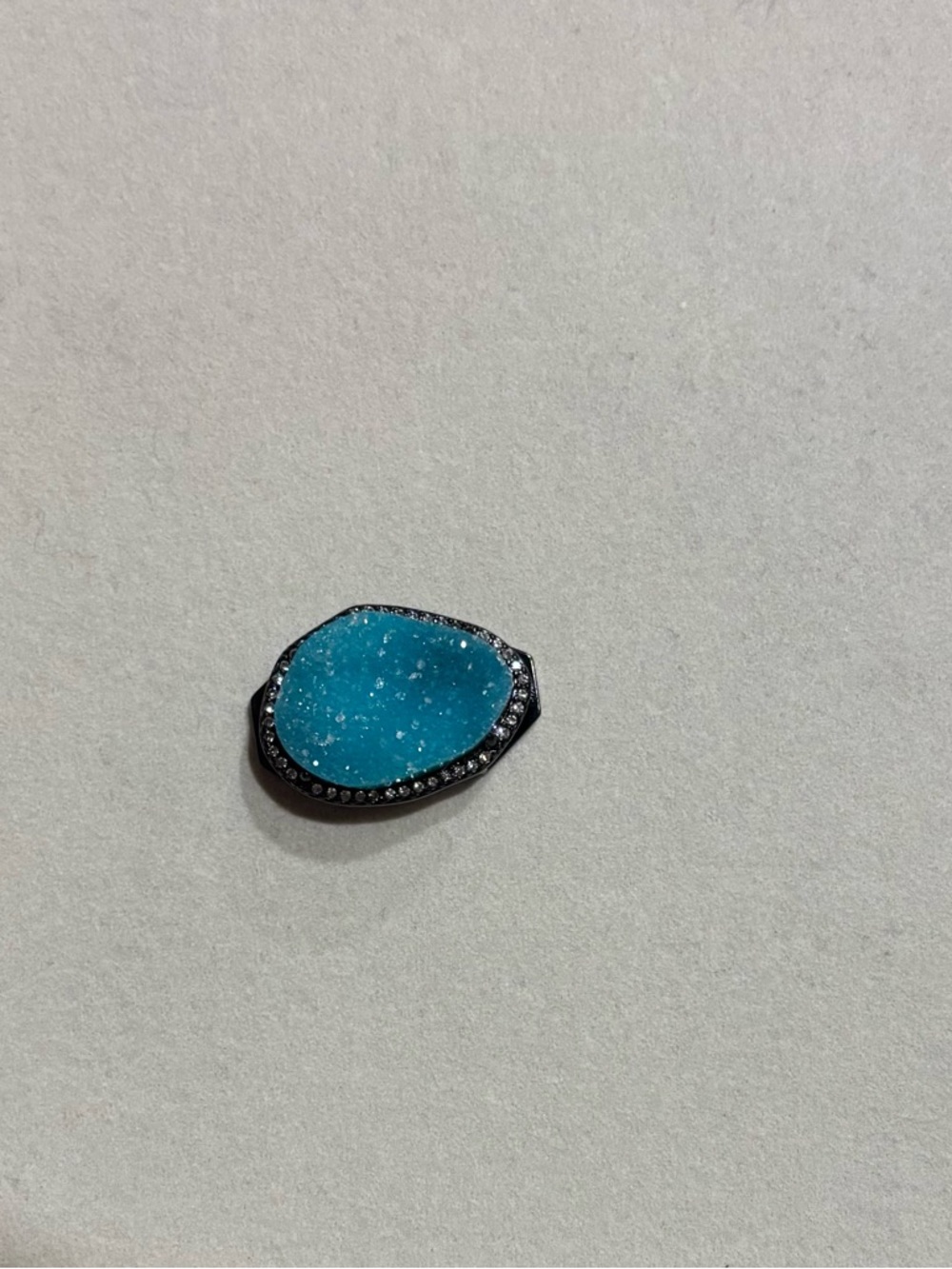 KEEP Collective Blue Druzy Bracelet Charm with Crystal Halo